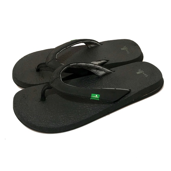 Sanuk Shoes - SANUK Womens Yoga Mat Black Flop Flop Sandals